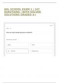 JAIL SCHOOL EXAM 1 &vert; 147 QUESTIONS &vert; WITH SOLVED SOLUTIONS GRADED A&plus;