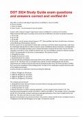 DOT 2024 Study Guide exam questions and answers correct and verified A&plus;