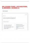 JAIL SCHOOL EXAM &vert; 159 QUESTIONS & ANSWERS &vert; SCORED A&plus;