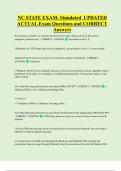 NC STATE EXAM- Simulated UPDATED  ACTUAL Exam Questions and CORRECT  Answers