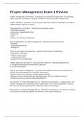 Project Management Exam 1 Review Questions and Answers