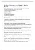 Project Management Exam 2 Study Guide Questions and Answers