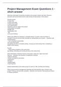 Project Management Exam Questions and Correct Answers