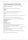 Project Management Final Exam Questions with Correct Answers 