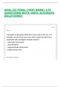 HCAL III FINAL &lpar;TEST BANK&rpar; 175 QUESTIONS WITH 100&percnt; ACCURATE SOLUTIONS&excl;&excl;