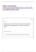 PHHA 430 FINAL &lpar;CH1&comma;2&comma;3&comma;4&comma;5&comma;6&comma;7&comma;8&comma;9&comma;10&comma;11&comma;12&comma;13&comma;14&comma;15&rpar; EXAM 2024-25&excl;&excl;
