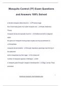 Mosquito Control &lpar;7F&rpar; Exam Questions and Answers 100&percnt; Solved