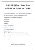 NCSU MIE 330 Test 1 Mulvey Exam Questions and Answers 100&percnt; Solved