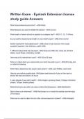 Written Exam - Eyelash Extension license study guide Answers