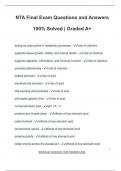 NTA Final Exam Questions and Answers 100&percnt; Solved &vert; Graded A&plus;