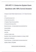 NTA NTP 11&colon; Endocrine System Exam Questions with 100&percnt; Correct Answers