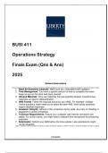 BUSI 411 Operations Strategy Exam &lpar;Qns & Ans&rpar; 2025 LU