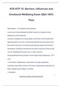 NTA NTP 15&colon; Barriers&comma; Influences and Emotional Wellbeing Exam Q&A 100&percnt; Pass