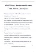NTA NTP Exam Questions and Answers 100&percnt; Solved &vert; Latest Update