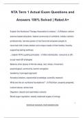 NTA Term 1 Actual Exam Questions and Answers 100&percnt; Solved &vert; Rated A&plus;