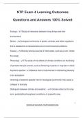NTP Exam 4 Learning Outcomes Questions and Answers 100&percnt; Solved