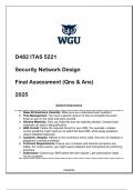 D482 ITAS 5221 Security Network Design FA &lpar;Qns & Ans&rpar; 2025 WGU&period;