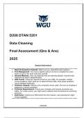 D206 DTAN 5201 Data Cleaning FA &lpar;Qns & Ans&rpar; 2025 WGU&period;