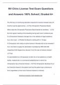 NV Chiro License Test Exam Questions and Answers 100&percnt; Solved &vert; Graded A&plus;