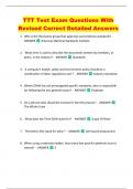 TTT Test Exam Questions With  Revised Correct Detailed Answers 