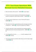 TTT1 Test Exam Questions With  Revised Correct Detailed Answers 
