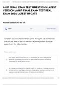 AHIP FINAL EXAM TEST QUESTIONS LATEST VERSION &sol;AHIP FINAL EXAM TEST REAL EXAM 2024 LATEST UPDATE