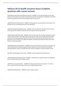 Indiana Life & Health Insurance Exam Complete questions with correct answers 