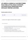 ATI MEDICAL SURGICAL CMS PROCTORED EXAM 2024 ACTUAL EXAM COMPLETE ACCURATE EXAM QUESTIONS WITH DETAILED VERIFIED ANSWERS
