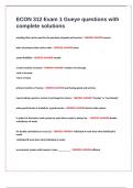 ECON 312 Exam 1 Gueye questions with complete solutions&period;