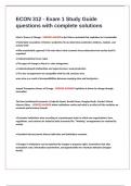 ECON 312 - Exam 1 Study Guide questions with complete solutions
