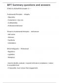 BPT Summary questions and answer