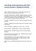 LAC Study Guide Questions with 100- Correct Answers