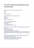 LAT Unit 4 Practice test Questions and Answers 2024