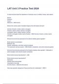 LAT Unit 3 Practice Test 2024 questions and answers