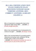 BLS AHA CERTIFICATION TEST EXAM COMPLETE EXAM QUESTIONS WITH DETAILED VERIFIED ANSWERS &lpar;100&percnt; CORRECT ANSWERS&rpar; &sol;ALREADY GRADED A&plus;
