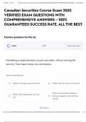 Canadian Securities Course Exam 2025 VERIFIED EXAM QUESTIONS WITH COMPREHENSIVE ANSWERS &ndash; 100&percnt; GUARANTEED SUCCESS RATE&comma; ALL THE BEST&period;
