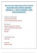 HCA ECG TEST EXAM 2024 LATEST UPDATE QUESTIONS AND VERIFIED ANSWERS  GRADED A&plus; &vert; LATEST VERSION&excl; &vert; 100&percnt;  PASS GUARANTEED&excl;