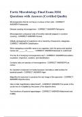 Fortis Microbiology Final Exam 2024 Questions with Answers