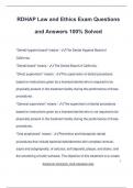 RDHAP Law and Ethics Exam Questions and Answers 100&percnt; Solved