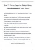 Real FL Trainee Appraiser Subject Matter Electives Exam Q&A 100&percnt; Solved