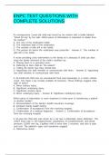 ENPC TEST  EXAM BUNDLE QUESTIONS AND ANSWERS  2024&sol;2025&vert;100&percnt; verified answers&vert;