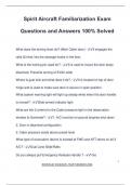 Spirit Aircraft Familiarization Exam Questions and Answers 100&percnt; Solved