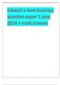 Edexcel a level business question paper 1 june 2024 &plus; mark scheme 