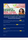 Introduction to Statistics Unit 1&colon; Milestone 1&sol; Answered Exam Questions&period; 