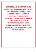 LBO MODELING EXAM FROM WALL STREET PREP EXAM 2024 WITH  ACTUAL QUESTIONS AND COMPLETE 100&percnt; VERIFIED CORRECT AND WELL EXPLAINED ANSWERS WITH RATIONALES GRADED A&plus; BY EXPERTS LATEST VERSION 2024 WITH GUARANTEED SUCCESS AFTER DOWNLOAD ALREADYPASSED&excl;&excl;&excl;&excl;&excl;&excl;&excl; &lpar;PR