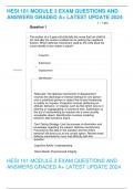 HESI 101 MODULE 3 EXAM QUESTIONS AND  ANSWERS GRADED A&plus; LATEST UPDATE 2024 WITH RATIONALES