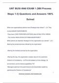 UNT BUSI 4940 EXAM 1 &lpar;SBI Process Steps 1-3&rpar; Questions and Answers 100&percnt; Solved