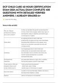 DCF CHILD CARE 40 HOUR CERTIFICATION EXAM 2024 ACTUAL EXAM COMPLETE 400 QUESTIONS WITH DETAILED VERIFIED ANSWERS &sol; ALREADY GRADED A&plus;