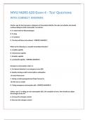 MVU NURS 620 EXAM 4 - TEST QUESTIONS WITH CORRECT ANSWERS