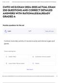 CMTO MCQ EXAM 2024-2025 ACTUAL EXAM 250 QUESTIONS AND CORRECT DETAILED ANSWERS WITH RATIONALES&vert;ALREADY GRADED A